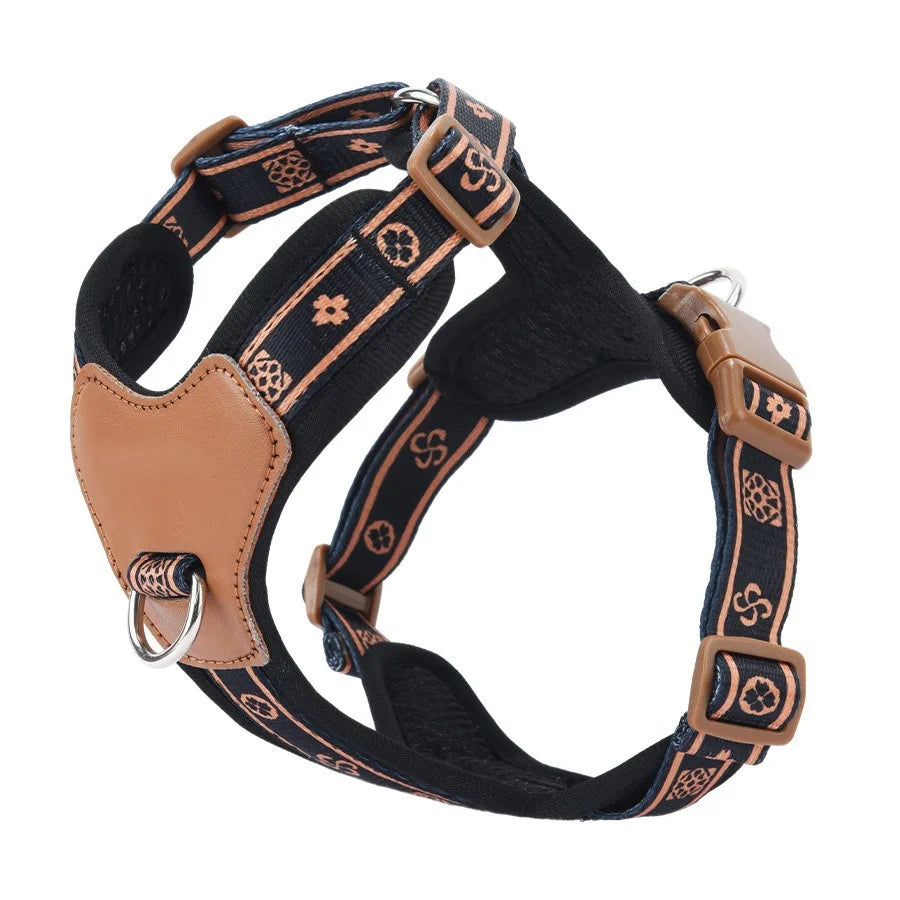 Breathable Reflective Dog Chest Strap Harness | Adjustable Suede Soft Leather No-Pull Vest | Step-In Comfort Padded Walking Harness for Small to Medium Dogs