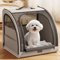 Pet Car Bed for Dogs & Cats | Portable Vehicle Travel Kennel House | Foldable Soft-Sided Safety Crate with Breathable Mesh Windows and Comfort Cushion