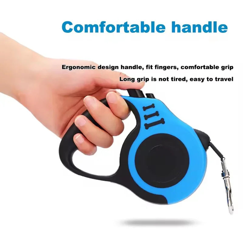 Automatic Retractable Dog Leash | Heavy-Duty Nylon Ribbon Extension Walking Lead | Portable Comfort Handle Traction Rope for Small to Medium Dogs