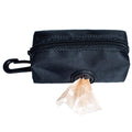 Dog Poop Bag Holder Dispenser | Durable Polyester Pet Waste Bag Pouch with Attachment Clip | Portable Zippered Outdoor Walking Trash Bag Storage Organizer