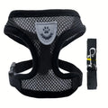 Breathable Vest-Style Pet Harness & Shock-Absorbing Leash | Comfortable Walking Harness Set | Adjustable No-Choke Escape-Proof Vest for Cats and Small Dogs
