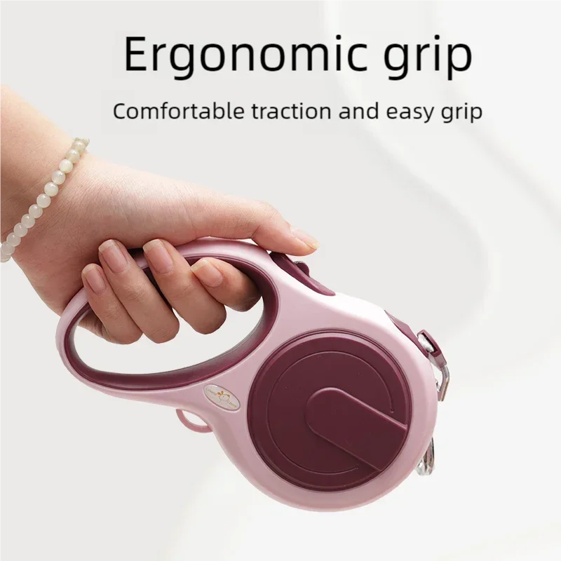 Automatic Retractable Dog Leash | Anti-Escape Extending Walking Traction Rope | Modern Ergonomic Comfort Grip Lead for Small to Medium Cats and Dogs