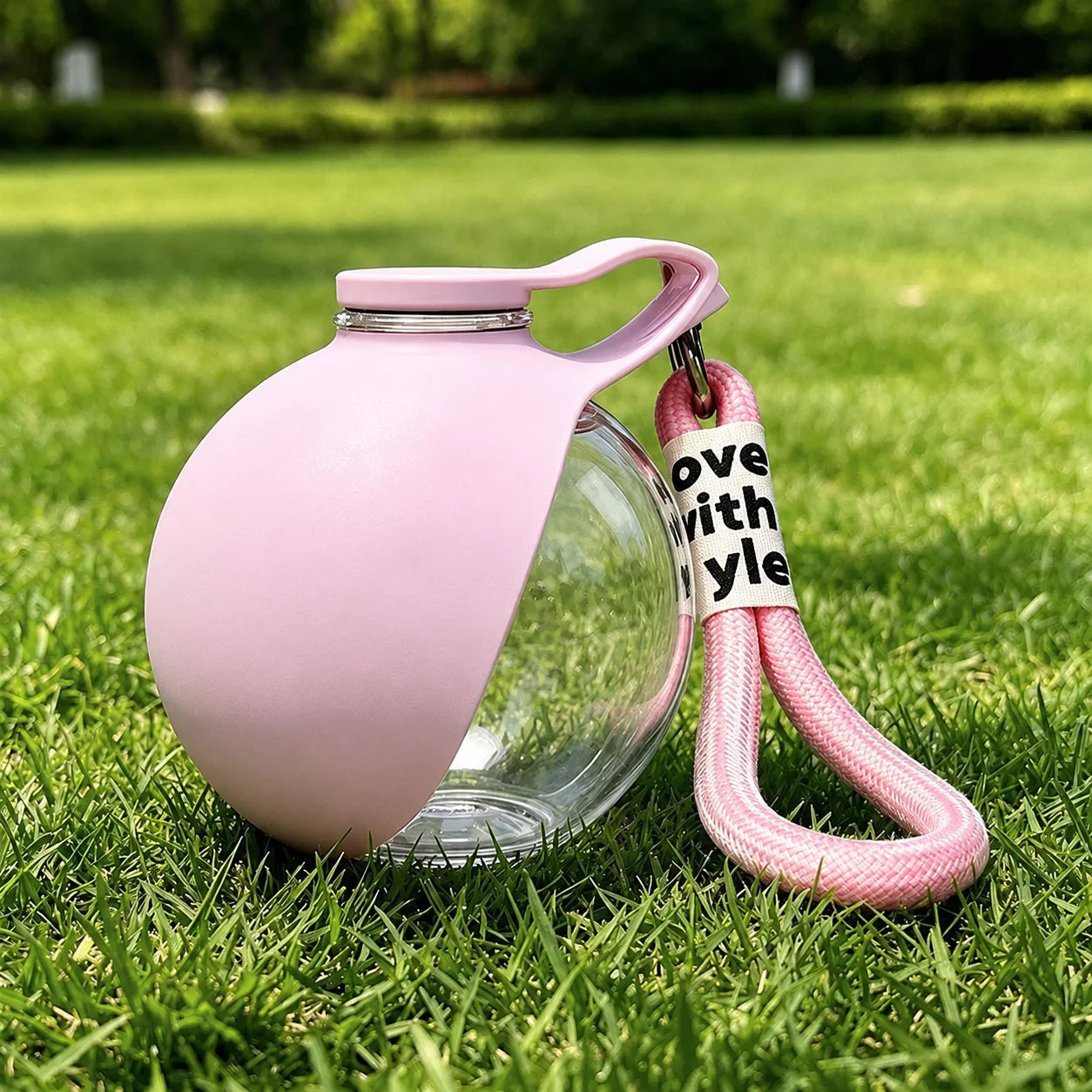 Portable Dog Water Bottle | Leaf-Shaped Silicone Travel Pet Water Dispenser with Wrist Strap | Leak-Proof Lightweight Outdoor Walking and Hiking Hydration Bowl