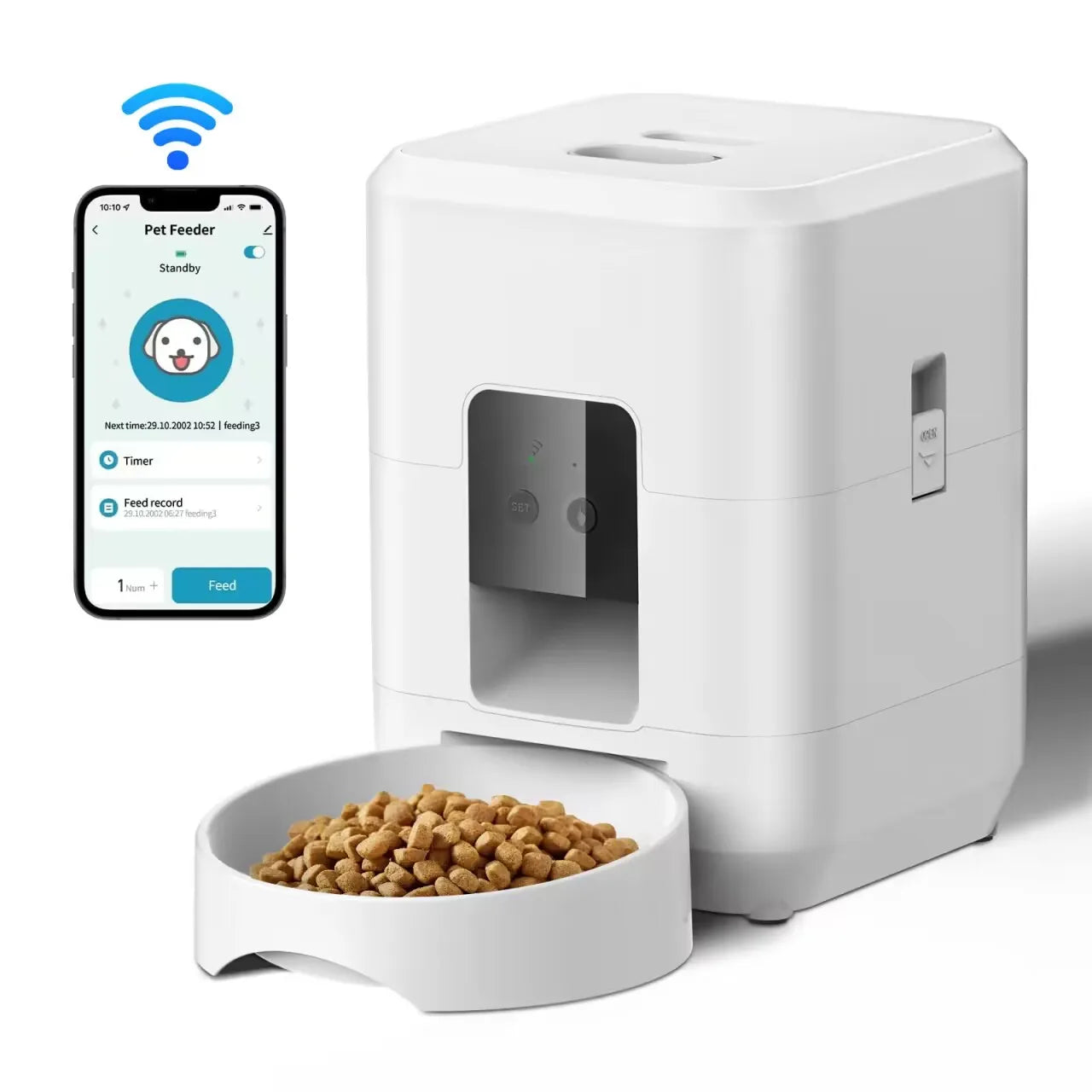 Smart Automatic Pet Feeder | Wi-Fi Enabled Cat & Dog Food Dispenser | Timed Quantitative Programmed Slow Feeder with App Control and Portion Control
