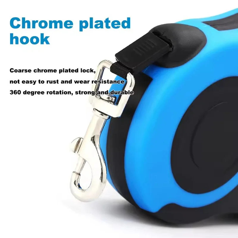 Automatic Retractable Dog Leash | Heavy-Duty Nylon Ribbon Extension Walking Lead | Portable Comfort Handle Traction Rope for Small to Medium Dogs