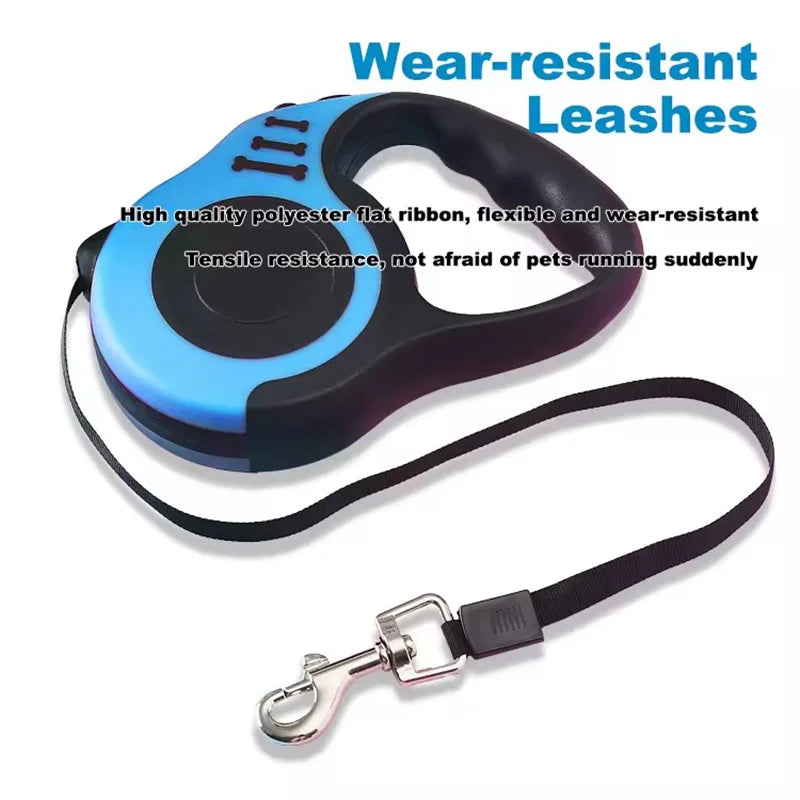 Automatic Retractable Dog Leash | Heavy-Duty Nylon Ribbon Extension Walking Lead | Portable Comfort Handle Traction Rope for Small to Medium Dogs