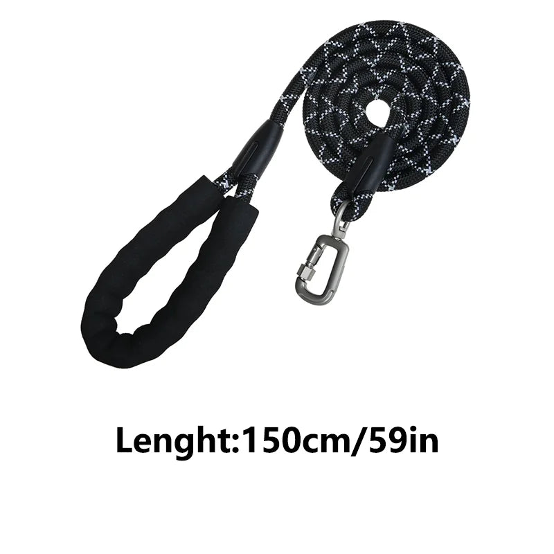 Reflective Rope Dog Leash with Padded Handle