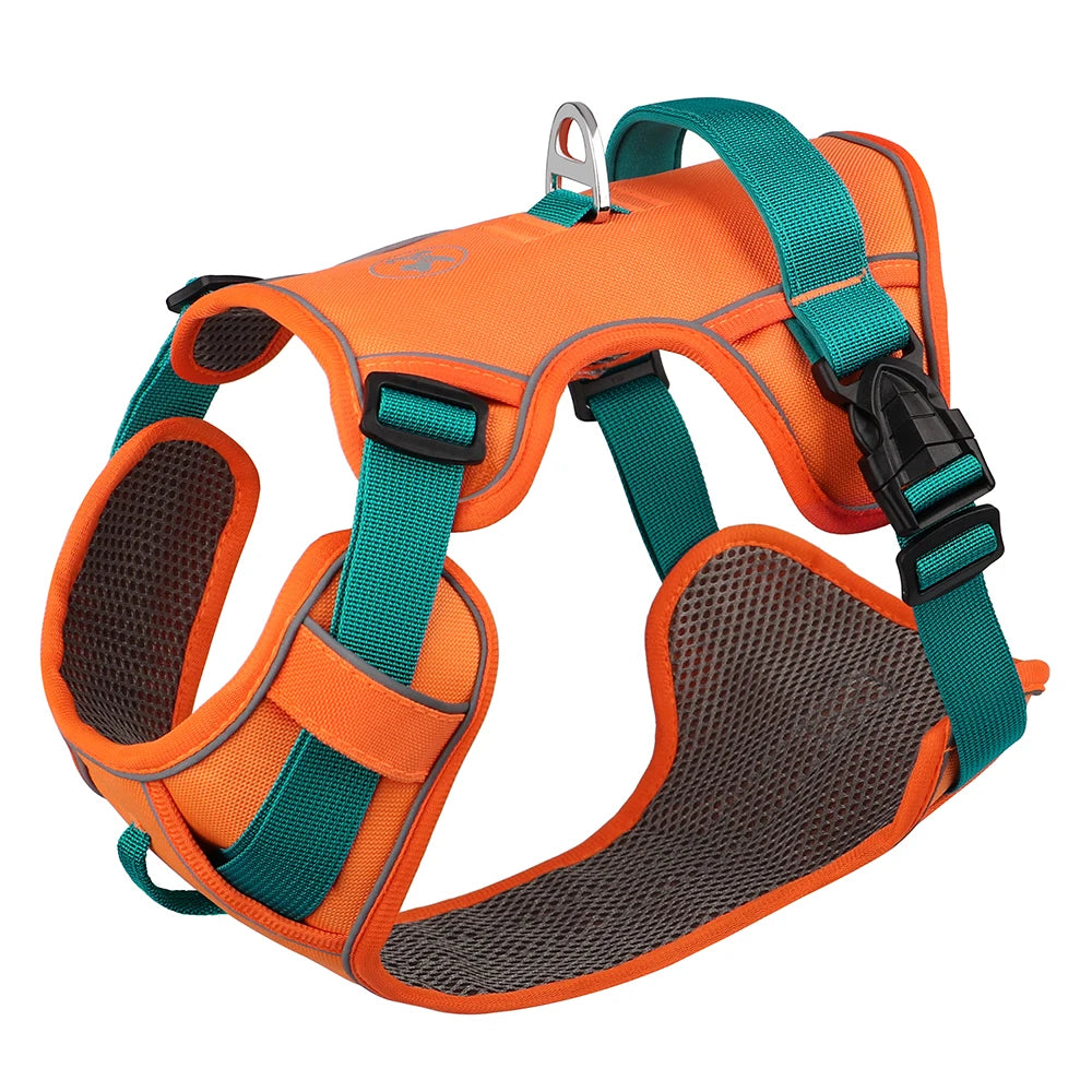 Mesh Breathable Dog Harness Vest | Nylon Reflective Adjustable Pet Training Harness | Durable No-Choke Outdoor Walking Vest for Small, Medium, and Large Dogs