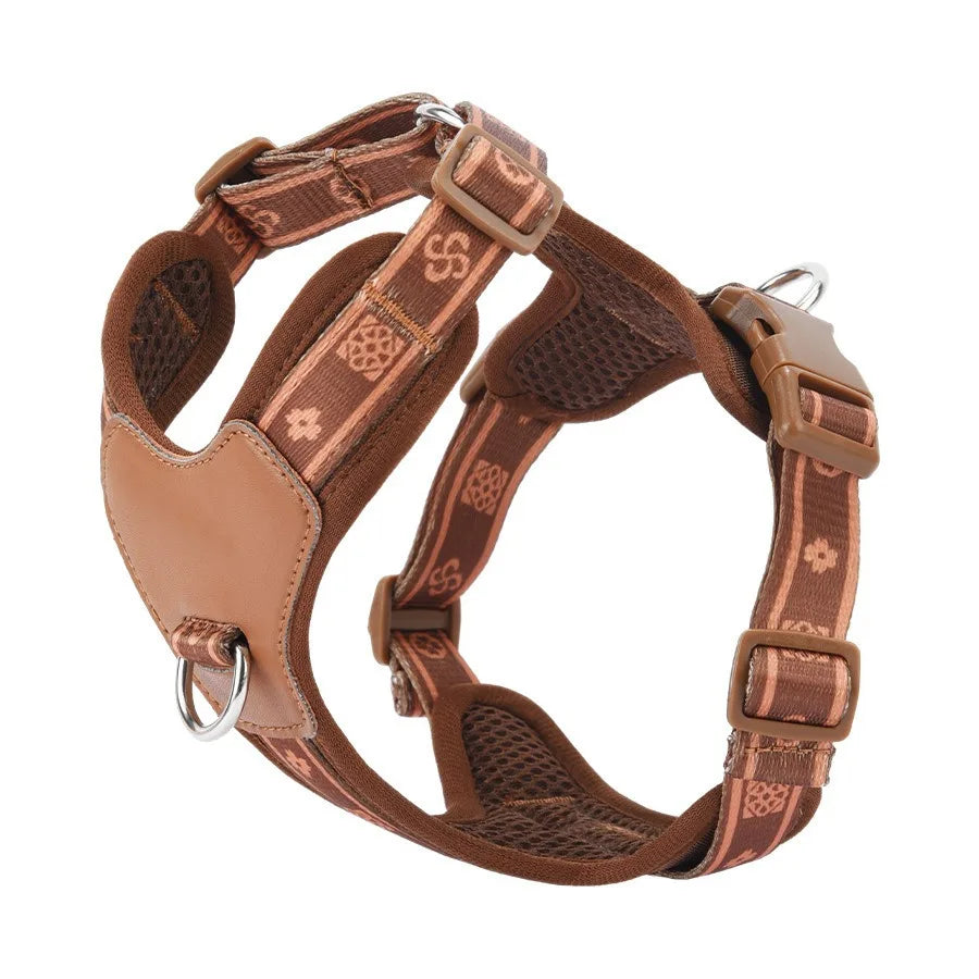 Breathable Reflective Dog Chest Strap Harness | Adjustable Suede Soft Leather No-Pull Vest | Step-In Comfort Padded Walking Harness for Small to Medium Dogs