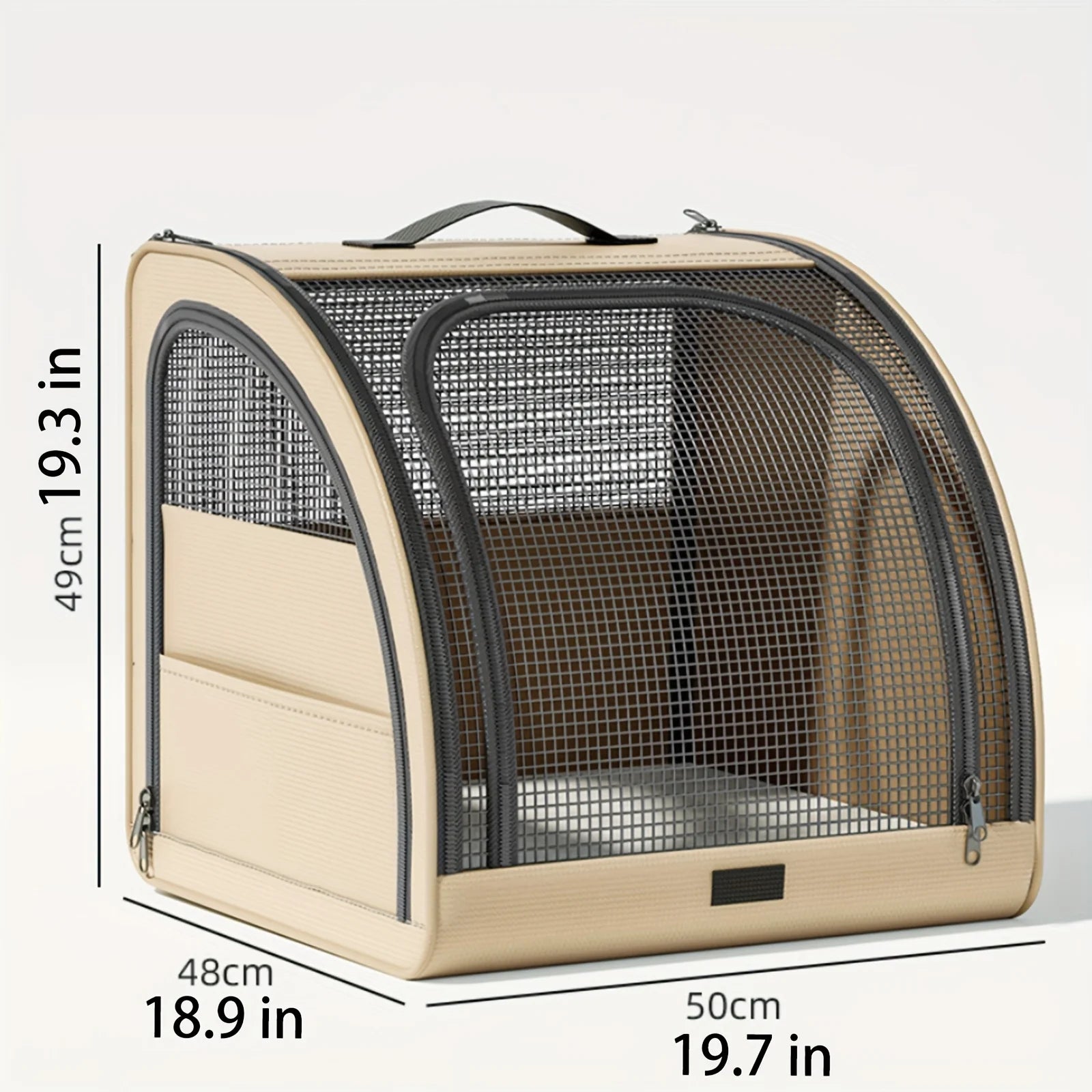 Pet Car Bed for Dogs & Cats | Portable Vehicle Travel Kennel House | Foldable Soft-Sided Safety Crate with Breathable Mesh Windows and Comfort Cushion