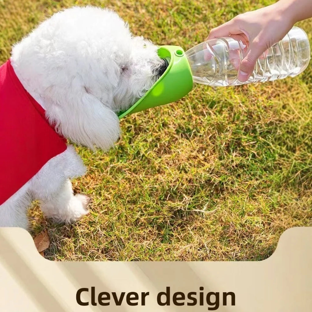 Foldable Portable Pet Water Dispenser | Outdoor Travel Drinker Compatible with Regular Water Bottles | Lightweight Leak-Proof Walking & Hiking Dog Water Bowl