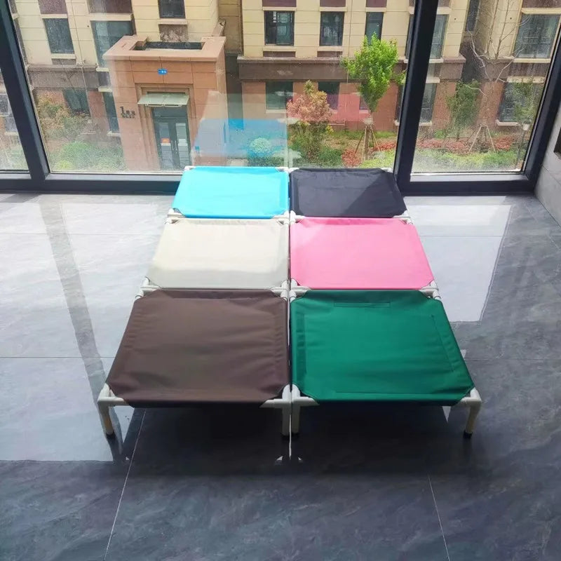 Elevated Pet Camping Bed | Folding Outdoor Dog Cot & Raised Puppy Mat | Portable Cooling Cat Lounge Bed with Heavy-Duty Frame for Travel, Backyard, and Beach
