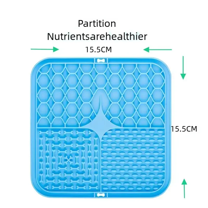 Silicone Dog Lick Mat | Slow Feeder Pet Food Plate with Strong Suction Cups | Distraction Pad for Bathing, Grooming, and Anxiety Relief for Dogs and Cats