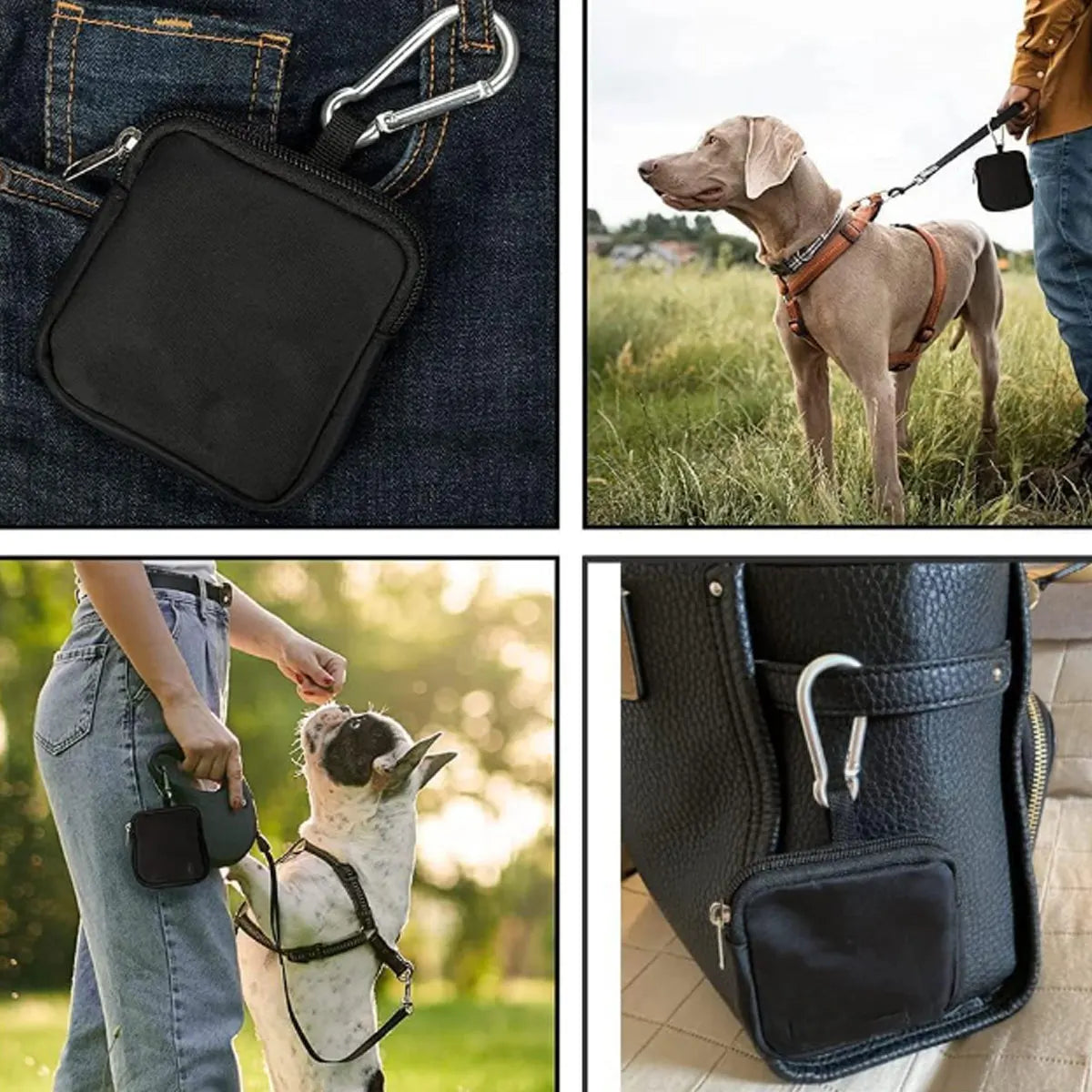 Portable Dog Snack Bag | Mini Silicone Pet Treat Pouch with Magnetic Closure | Hands-Free Waist Clip Training Feed Storage Pouch for Outdoor Puppy Walks