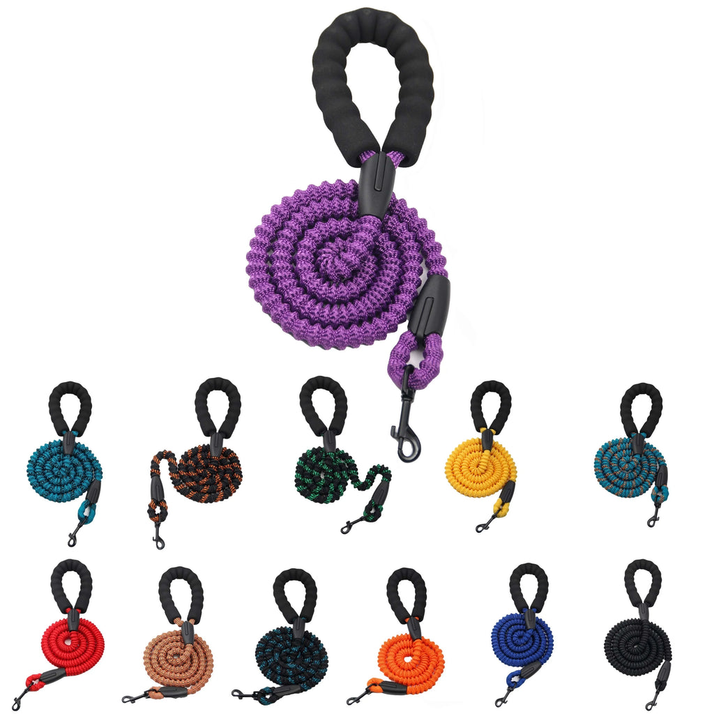 Ultra-Light Hollow Nylon Rope Dog Leash | Heavy-Duty No-Pull Shock Absorbing Training Lead | Durable Climbing Rope Traction Cord for Small Medium and Large Dogs