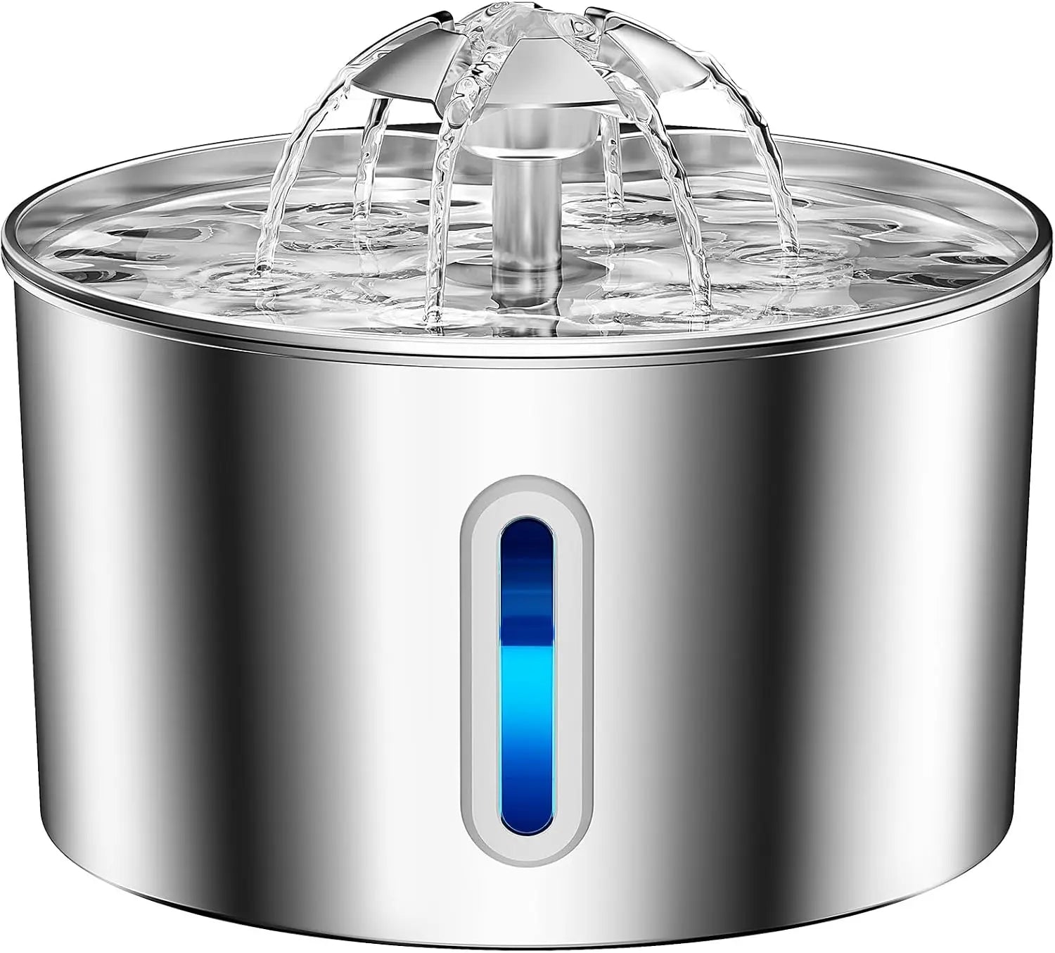 2.2L Stainless Steel Cat Water Fountain | Automatic Electric Pet Drinking Dispenser | Ultra-Silent Circulating Water Bowl with Dual Flow Flower Outlet Mode