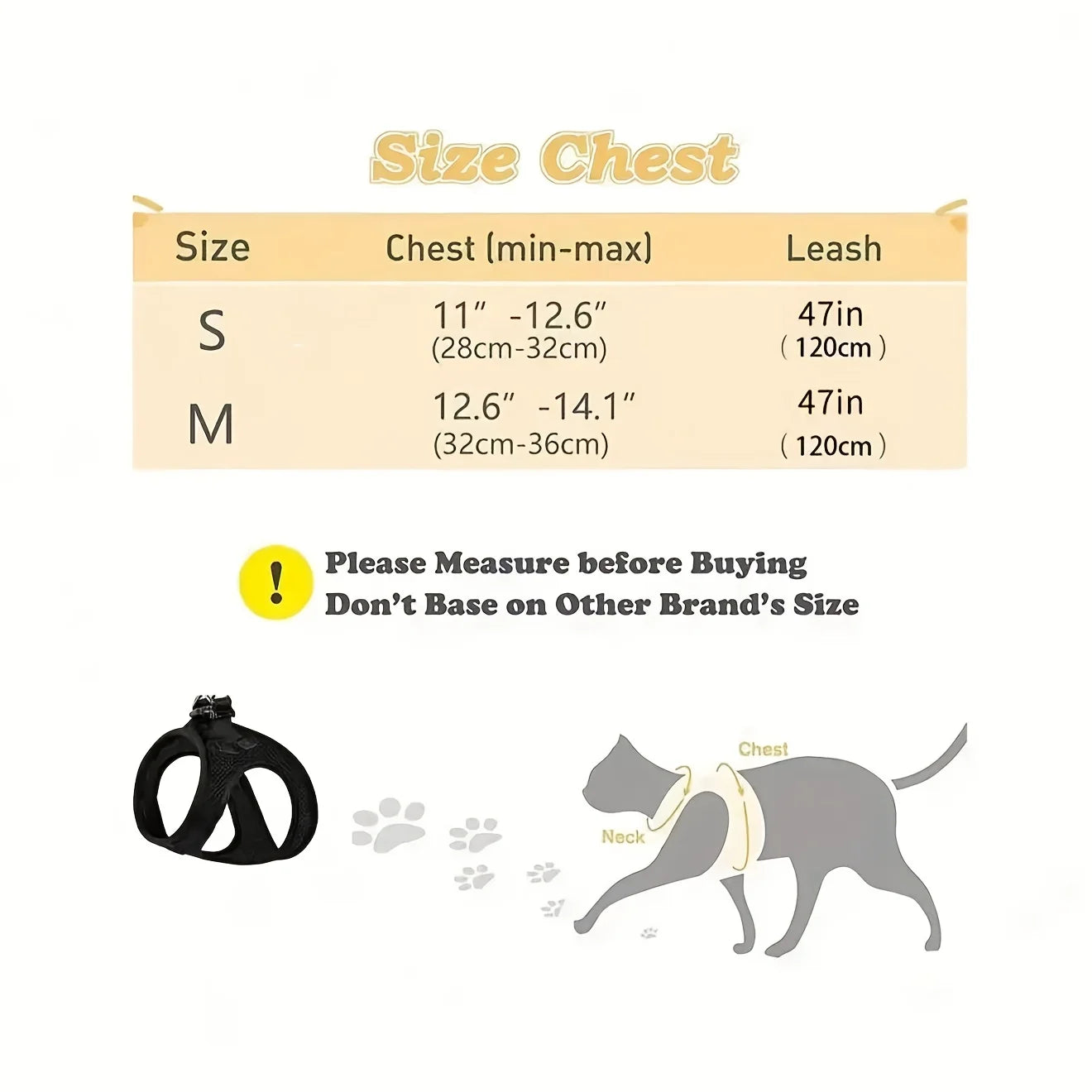 Breathable Vest-Style Pet Harness & Shock-Absorbing Leash | Comfortable Walking Harness Set | Adjustable No-Choke Escape-Proof Vest for Cats and Small Dogs