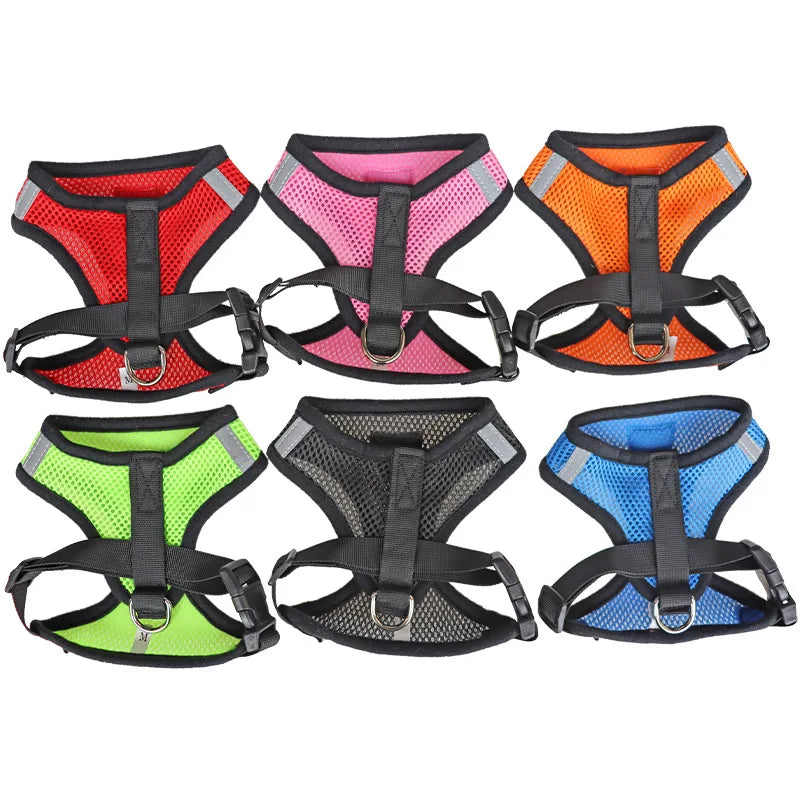 Cat and Dog Harness with Leash Set | Adjustable Polyester Mesh Breathable Walking Vest | Reflective No-Choke Escape-Proof Harness Jacket for Kittens and Small Dogs